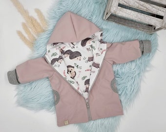 Veste/manteau softshell enfants bébés doublés / nombreux tissus au choix / pointe ou capuche ronde, le tout au choix :) Printemps