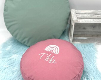 Coussin de sol / coussin de siège KITA / coussin de siège pour enfant / personnalisable avec son nom / en softshell adapté à l'extérieur avec housse amovible