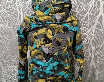 Hoodie Pullover Jungen Cool Magic Style Jungs Türkis Senfgelde Grau Sweat Kapuzenpulli / Stoff wählbar