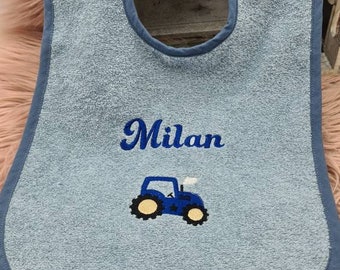 Giant Velcro bib size 30/45 Velcro bib baby personalized with name embroidered / many colors :)