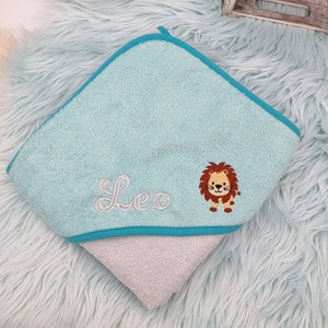 Personalisierbar Kapuzenhandtuch 100x100cm mit Name/Geschenk/Geburt/Taufe/Babyparty/Badehandtuch/Kuschelig/Handmade/Babygeschenk/Wellness