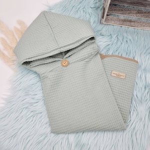 Poncho da bagno waffle piqué / Poncho / Personalizzabile con nome / Individuale / Regalo di nascita / Scelta del tessuto /