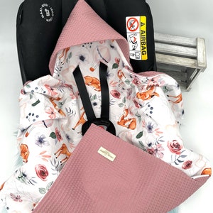 Personaliseerbaar baby draagzak 3-punts gordelsysteem van wafelpiqué/poplin/cadeau/geboorte/doop/handgemaakt/babyshower