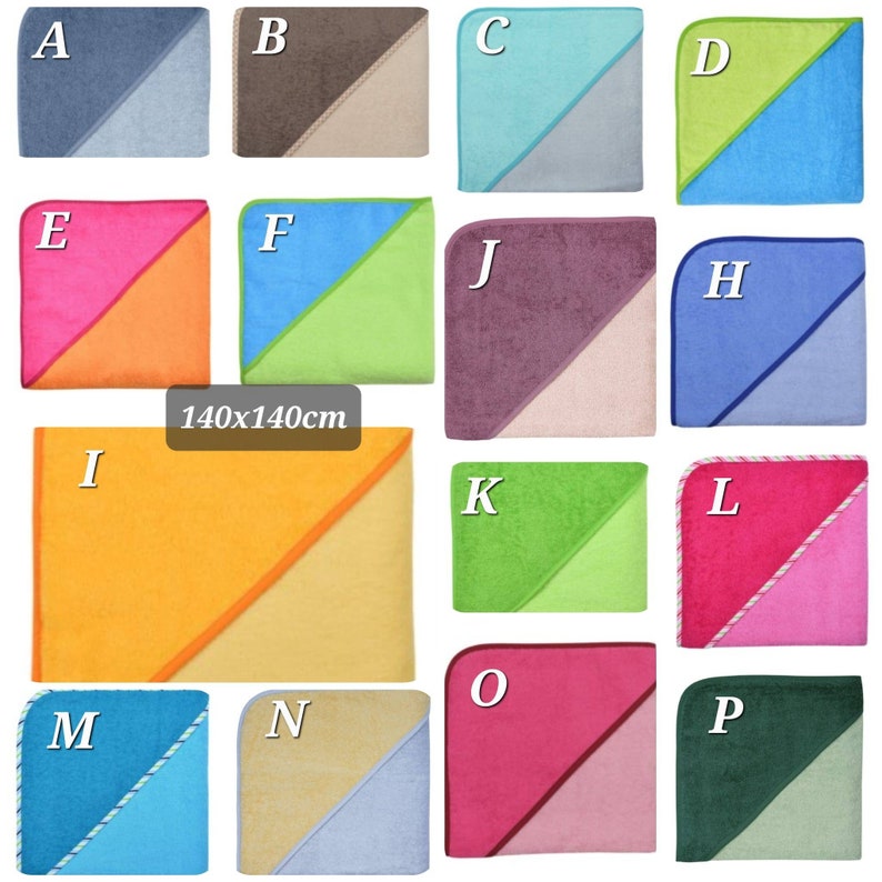 Kapuzenhandtuch 140x140cm Badetuch XXL Handtuch Baby personalisiert mit Namen bestickt / viele Farben : Bild 5