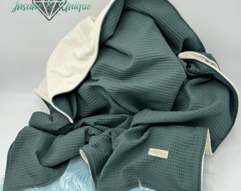 Coperta per bebè / coperta per divano XXL / coperta coccolosa con pile benessere / coperta per gattonare / coperta per passeggino / personalizzabile con nome/regalo di nascita