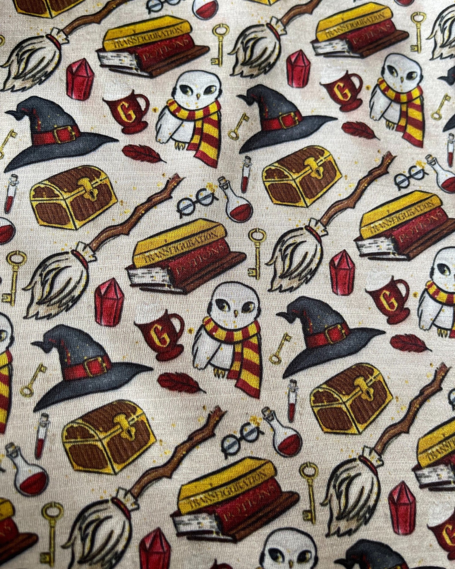 Harry Potter polyester Wizard Fabric Gryffindor For Sewing Etsy