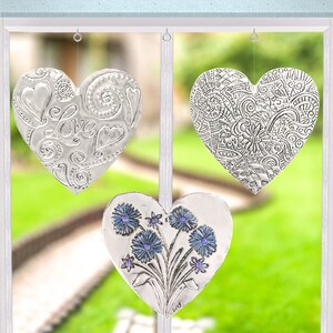 Embossed Metal Heart Hanging Kit - Make at Home Experience - Craft Kit - Mothers Day Gift - Gift for Her - Birthday Gift