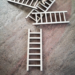 Holzleiter Miniatur Zubehör Wichtel Feentüre