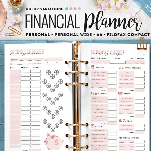 Personal Size Financial Planner A6 Financial Planner Filofax Etsy
