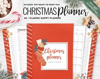 Christmas Planner Printable, Christmas A5 Planner, Happy Planner Christmas Planner, A5 Planner Printable, Christmas Planner Kit, A5 Planner