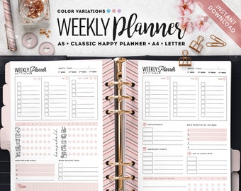 2026 Weekly Planner | Week Overview | A5, A4, Letter, Classic Hp | Week at a glance