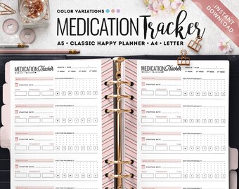 Weekly Medication Tracker Printable | A5 A4 Letter Sizes (PDF Download)