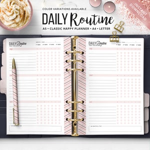 Daily Routine Planner, Habit Tracker, Weekly Habit Tracker, Happy Planner Insert, A5 Habit Tracker, Happy Planner Habit Tracker, Planner
