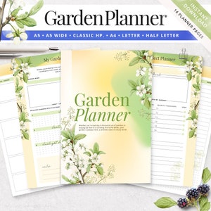 Gardening Planner, Garden Journal, Garden Organizer, Garden Logbook, Printable Garden Planner, Gardening Journal, Botanical Printable Insert