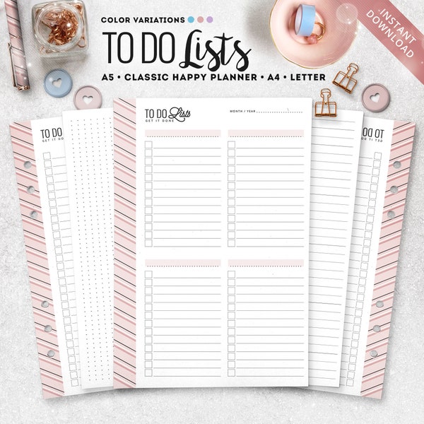 A5 To Do Lists, Classic HP To Do Lists, To do list insert, A4 insert, A5 Planner Insert, Printable Planner Insert, A5 Inserts, A4