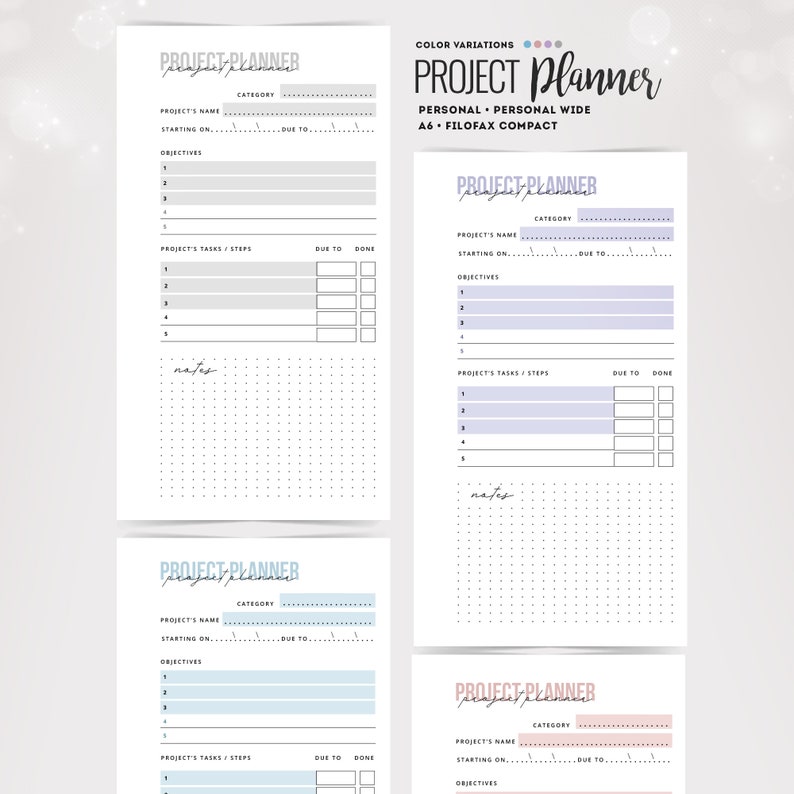 2021 Personal Size Project Planner A6 Project Planner Etsy