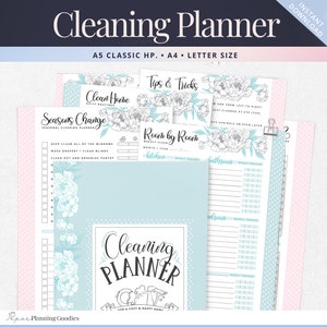 Afdrukbare schoonmaakplanner | Dagelijkse, wekelijkse en seizoenschecklists (A4, A5, HP Classic) (pdf-download)