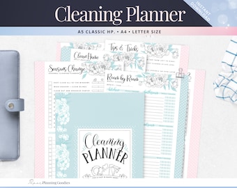 Cleaning Planner, Cleaning Schedule, Cleaning Checklist, Homemaker's Planner, A5 Cleaning Planner, Happy Planner Insert, Household Planner