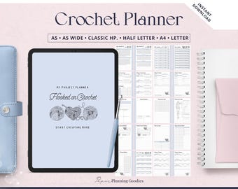 Crochet Project Planner | Digital, Printable Yarn Log (Instant Download) | A5, A4, Letter, Classic HP