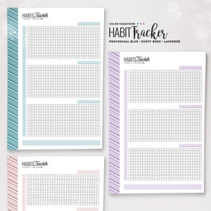 Habit Tracker Printable | Year in Pixels | A5, A4, Letter Size, Classic HP image 5