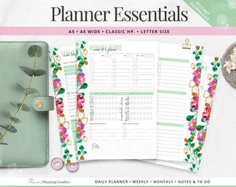 Botanical Planner Inserts | Daily, Weekly, Monthly (PDF Printable)