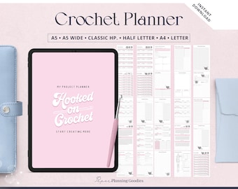 Printable Crochet Project Planner (Instant Download) | A5, A4, Letter, Classic HP