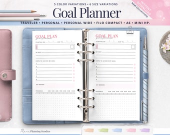 Goal Planner Printable | Productivity Inserts, A6 MiniHP (PDF)