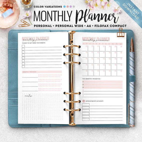 2023 Monthly printable inserts for A5 planners (271347)