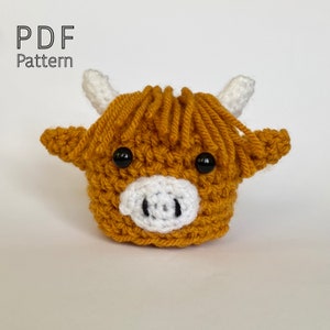 Highland Cow Chocolate Orange Cover Crochet Pattern - PDF
