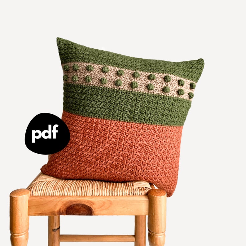 Crochet Pillow Pattern Pdf Easy Crochet Pattern 16x16 Etsy