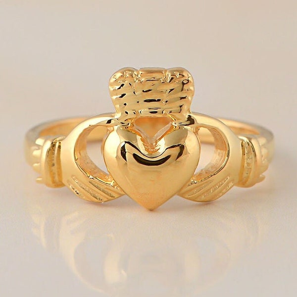 18K Gold Filled Claddagh Ring, Lover Ring, Promise Ring, Propose Ring, Heart Ring, Delicate Ring, Couple's Gifts Ring, Claddagh Ireland Ring