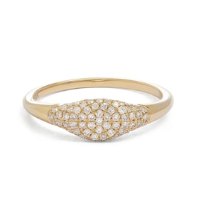 14K Gold Filled Micron Pave Ring, Skinny Pave Ring, Signet Ring, Twisted Ring, Birthday Gift, Promise Ring, Perfect for Stacking or Gifting