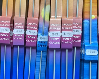 Pony Classic 35mm Tunisian crochet hooks 17 sizes smooth durable and light