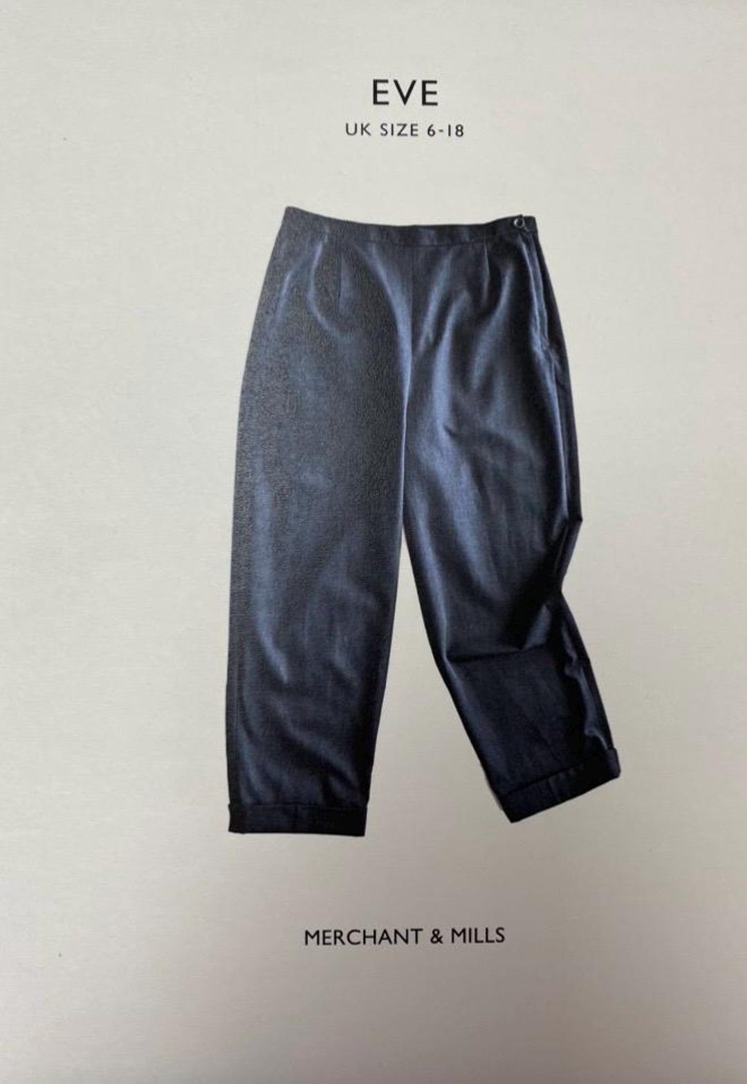 Merchant and Mills Eve Cropped Trousers Sizes 6-18 Uncut Sewing Pattern ...