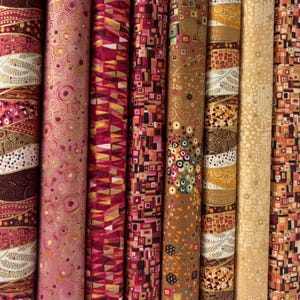 Makower Golden Collection 100% Cotton Quilting Fabric with Gold Metallic Detailing