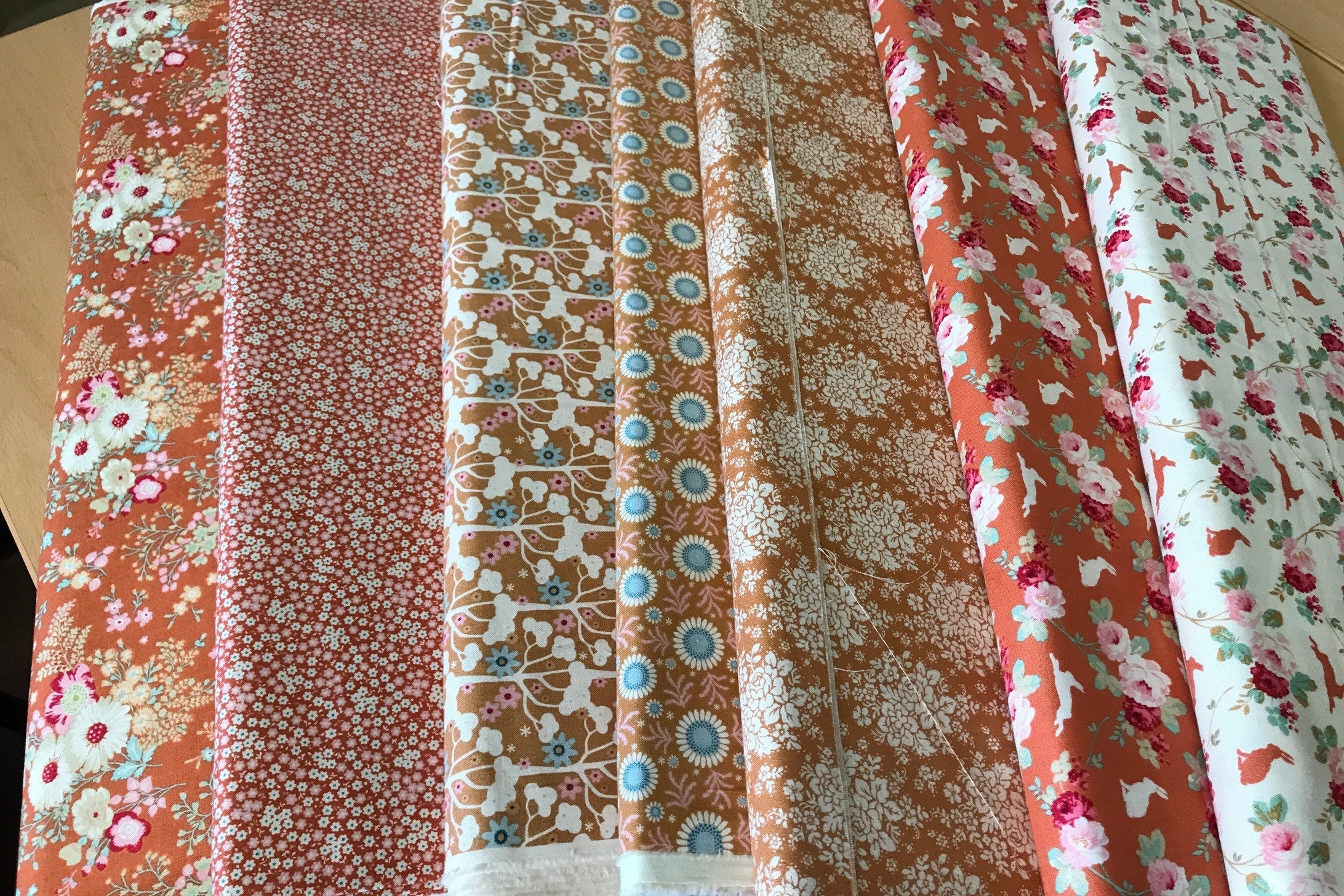 Tilda Quilt Collection Cotton Fabric Shades of Orange Etsy