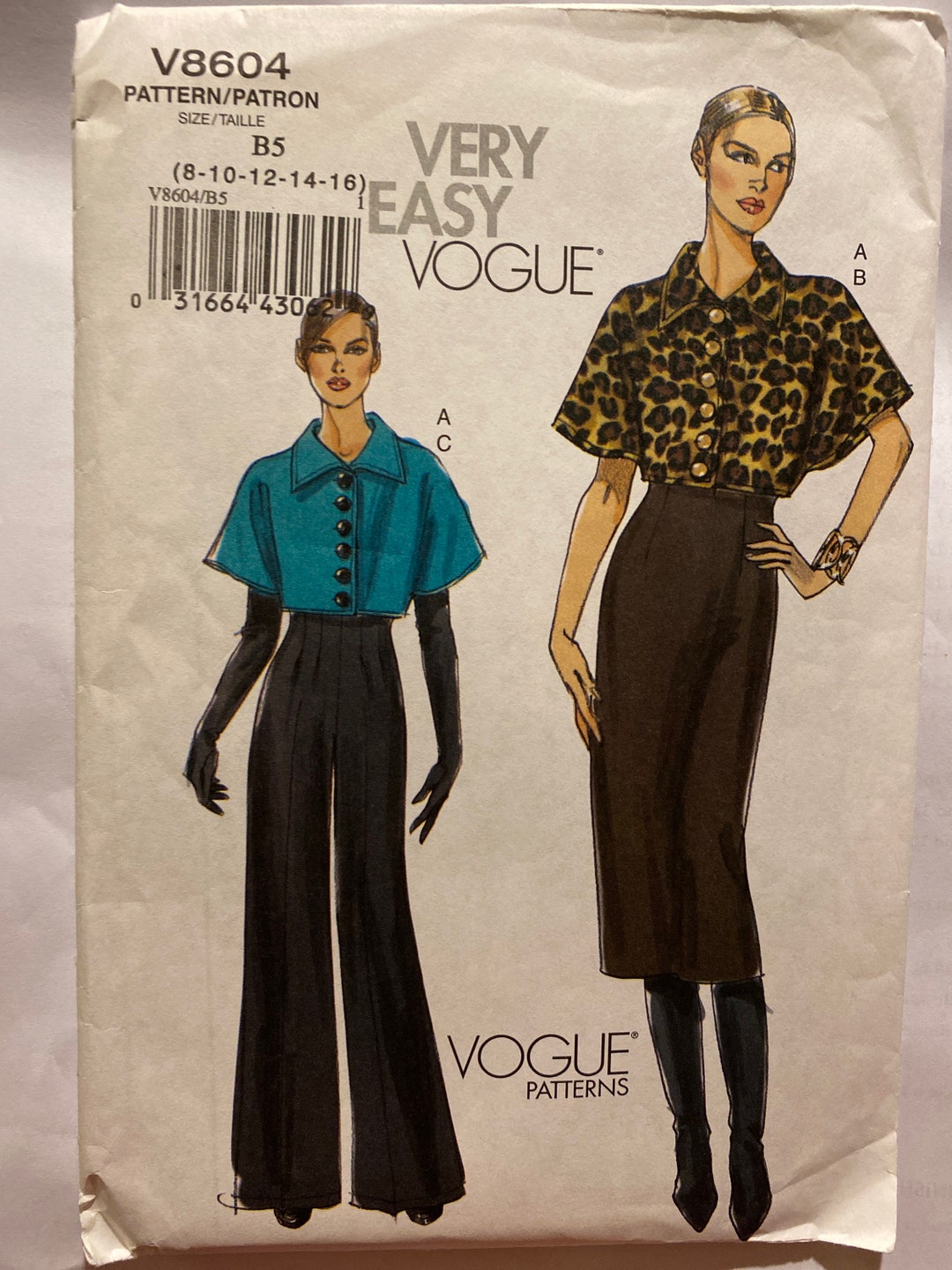 Vogue V8604 Rare Uncut Sewing Pattern Misses Womens Jacket , Skirt and ...