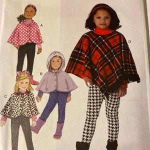Butterick B6373 Fast & Easy Childrens/girls Capes and Poncho Uncut ...