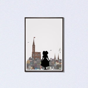 Cartel El alsaciano de pie # decoración # alsaciano # Alsacia # Estrasburgo # catedral