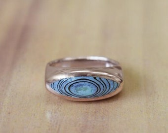 Handmade Abalone Shell Ring: 18k Gold Filled Inlay Band
