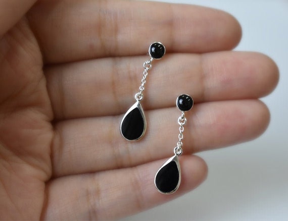 Update more than 258 black onyx teardrop earrings super hot