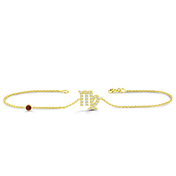 Jungfrau Sternzeichen Diamant Armband Geburtsstein Anhänger