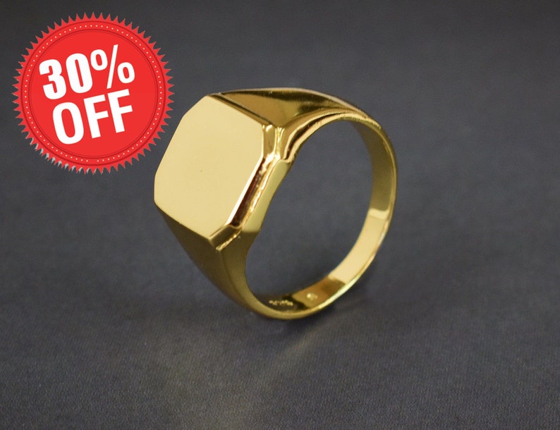 18k Gold Filled Ring Flat Top Ring Plain Gold Ring Etsy