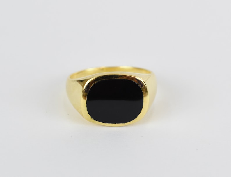 14k Gold Filled Ring Black Onyx Ring Men's Etsy