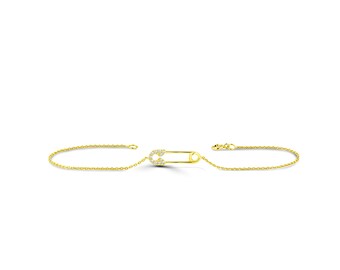 Diamant Sicherheitsnadel Armband / Minimalistisches Schicht Armband / 18K 14K 10K Gold Armband / Alltagskleidung Diamant Armband / Armband für Sie