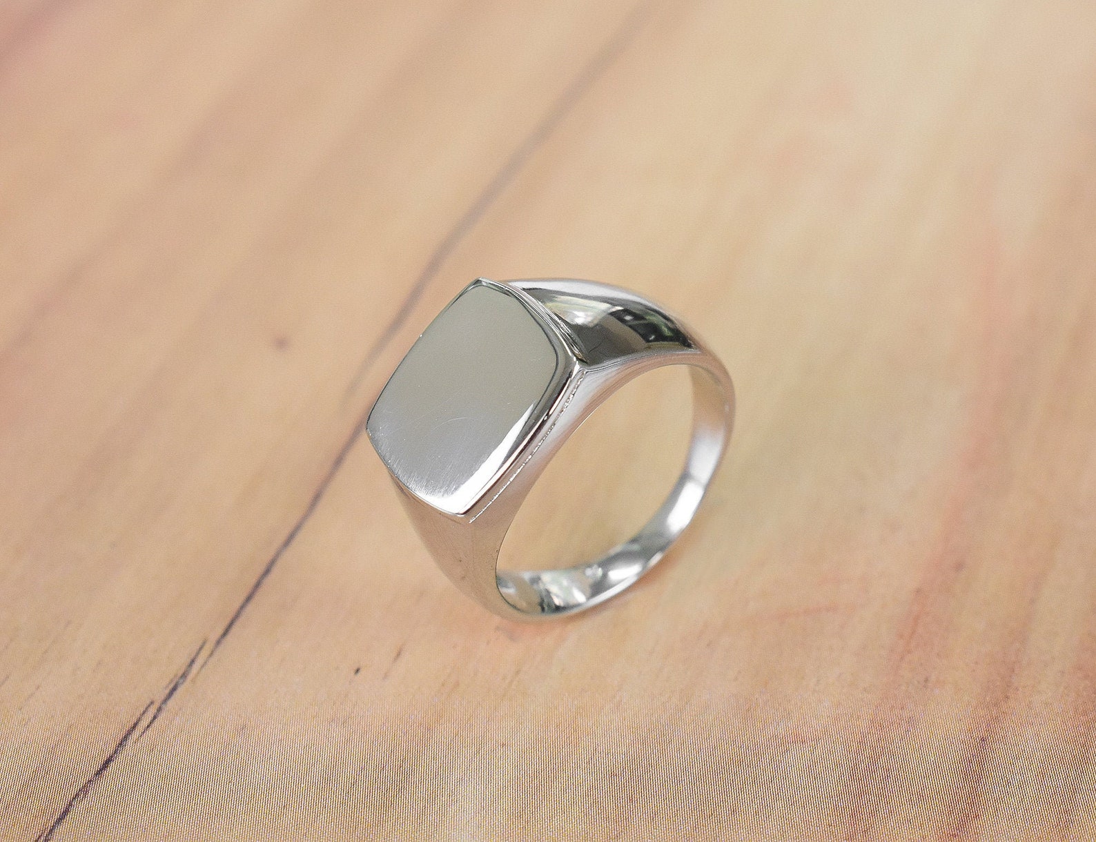Silver Signet Ring Square Moshi Blue - Orbis main image 0