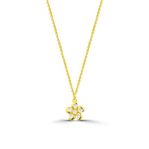 Minimalist diamond flower necklace/ Cluster flower necklace/ Diamond flower Necklace/ Gold Diamond necklace/ Wedding necklace/ Gifts for her