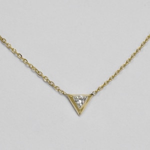Diamond Solitaire Necklace / 18K 14K 10K Gold Thin Chain Necklace / Layering Necklace Bridesmaid Gift Everyday Necklace / Diamond Necklace
