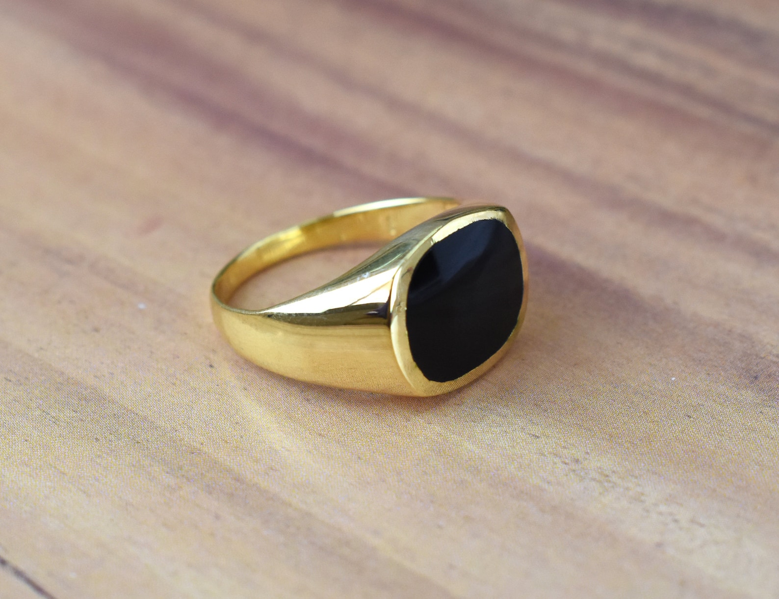 14k Gold Filled Ring Black Onyx Ring Men's Etsy