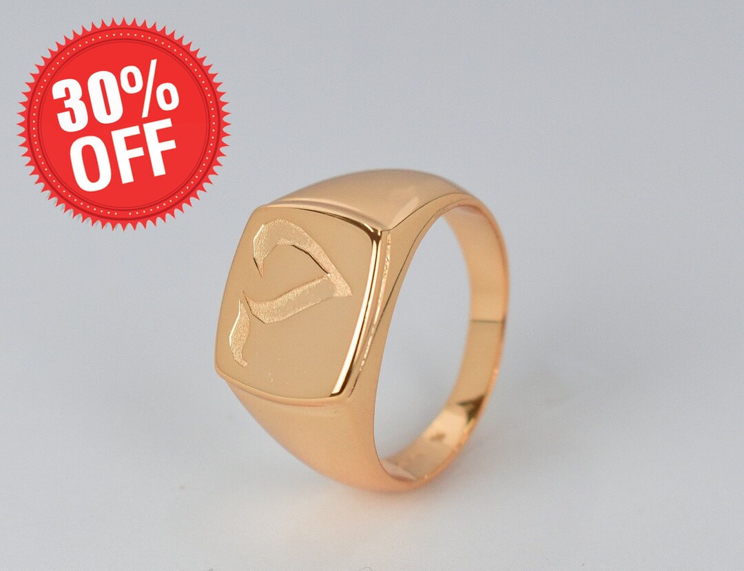 Gold Filled Ring Initial Ring Engraved Etsy
